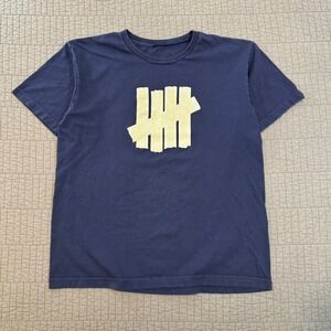 Undefeated T Shirt‎ Men's Large Blue Double Sided Skater Streetwear Graphic Tee